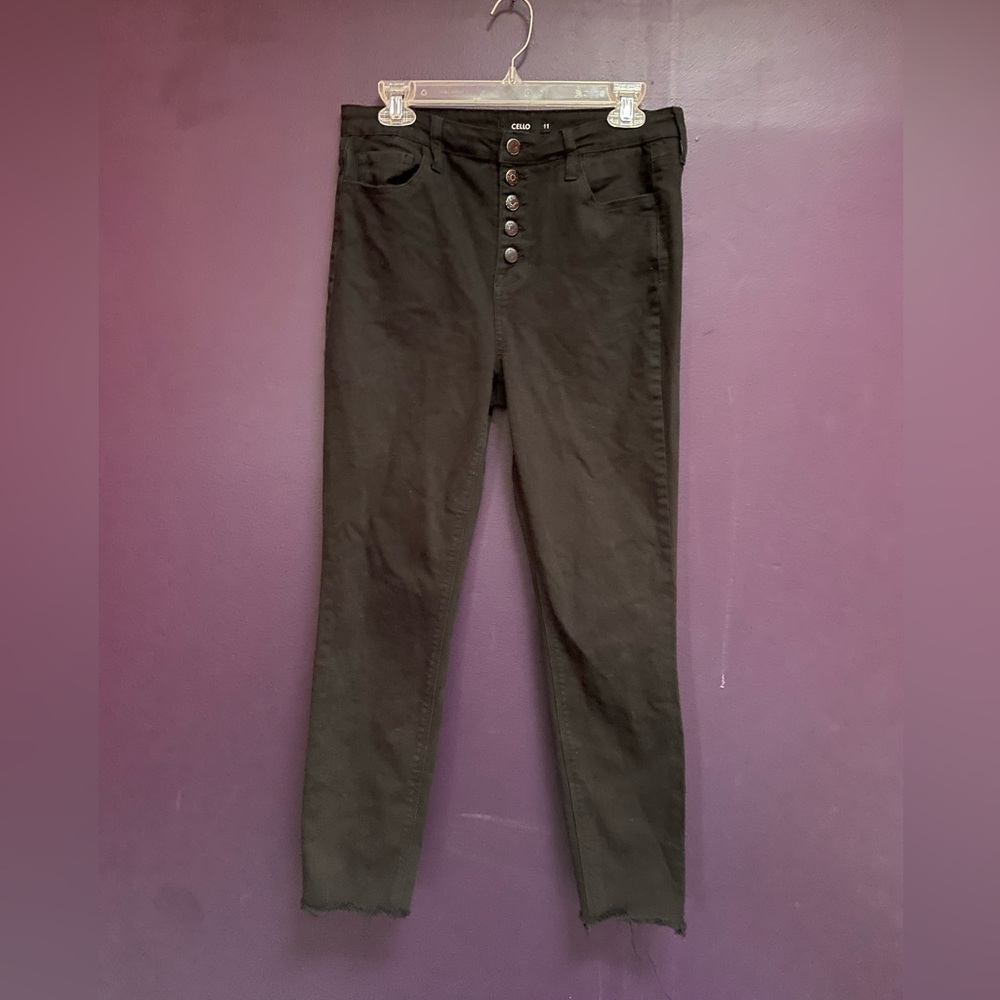 Black high waisted cropped jeans